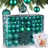 Image de Boules de Noël Vertes Décorations de sapin Coffret de 128 pièces inclus ètoile de sapin-5 cartes
