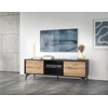 Image de Meuble Tv 154x50x39 Cm Évoque Chêne/noir Diamant Meuble Hi-fi Luxueux Sur Pied