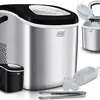 Image de Tom Machine À Glaçons Argent Appareil Préparation De Glace 12 Kg/24 H Réservoir 1,3l Led Inclus Panier Et Pelle À Glace