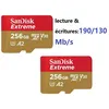 Image de Lot de 2 Carte Mémoire Micro SDXC SanDisk Extreme 256 Go Classe 10 U3 V30 jusquà 190Mb/s écritures 130Mb/s carte microSD