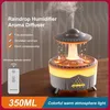 Image de Diffuseur dhuiles essentielles humidificateur à gouttes de pluie avec veilleuse colorée minuterie Pour Maison Chambre Yoga