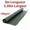Image de Toile Bache de paillage tissée 130g/m2 - Largeur 33m - Longueur 5m - Évite les mauvaises herbes
