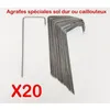 Image de Lot de 20 Agrafes de Fixation Métal pour Toile de paillage ou géotextile avec Pointes biseautées 24cmX9cmX4cm / Spécial Sol Dur