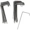 Image de Lot de 50 Agrafes de fixation Métal pour toile de paillage ou géotextile avec pointes biseautées 24cmX9cmX4cm / Spécial sol dur