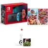Image de Console de salon - Nintendo - Switch Emblématique - Rouge Néon - Bleu Néon - 2 Jeux Offerts
