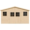 Image de Abri De Jardin En Bois 12 M² - H246 X 418 X 320 Cm - Construction De Panneaux En Bois Naturel - M331
