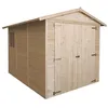 Image de GARAGE en Bois Naturel - Chalet en Pin/épicéa- H222x244x320 cm/ 6 m² - Construction de Panneaux - TIMBELA M105