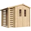 Image de Abri De Jardin En Bois Avec À Bûches / Rangement 4,47 M² - H218 X 272 X 206 Cm - Timbela M386c