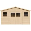 Image de Abri De Jardin En Bois 8 M² - H246 X 418 X 220 Cm - Construction De Panneaux En Bois Naturel - M332