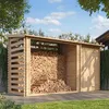 Image de Abri de jardin en bois TIMBELA - 348x146 cm - Pin / épicéa - Ep. 19 mm - M205