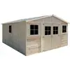 Image de Abri De Jardin En Bois 20 M² - H246 X 418 X 522 Cm - Construction De Panneaux En Bois Naturel - M333