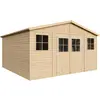 Image de Abri De Jardin En Bois 16 M² - Chalet Avec Fenêtres   H246 X 418 X 420 Cm - Avec Sol Imprégné - M330+m330g