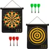 Image de Cible Fléchette Aimantées 15 inches avec 6 fléchettes à Pointe Souple aimantées Jeu de fléchettes Double Face pour Enfants/Adultes