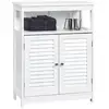 Image de Meuble de rangement pour salle de bain, meuble sur pieds en bois avec placard 2 portes, pour salle de bain, salon,