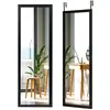 Image de Miroir mural suspendu, miroir de porte 120 x 37 cm avec crochets de suspension, pour chambre, salon, vestiaire, noir