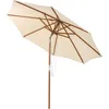 Image de Costway Parasol Inclinable Ø3m Toile Polyester Imperméable Avec Cordon De Serrage 8 Baleines Ventilation, Beige