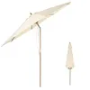Image de COSTWAY Parasol Inclinable Ø3m Toile Polyester Imperméable avec Cordon de Serrage 8 Baleines Ventilation pour Jardin Cour Café Beige