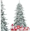 Image de Sapin De Noël Artificiel Flocons De Neige 210cm Avec 1108 Pointes Support Métallique Pliable Pomme