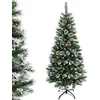 Image de Sapin De Noël Artificiel 150cm Avec Flocons De Neige Baies Rouges Dense Base