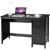 Image de COSTWAY Bureau imformatique Table dOrdinateur 120 x 50 x75 cm Spacieux avec 3 Tiroirs Style Moderne Coloris Noir