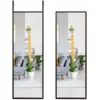 Image de Costway miroir à suspendre sur porte avec crochets de suspension réglables en hauteur, idéal pour gain de place 36,5 x 107 cm (brun)