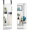 Image de COSTWAY Miroir Rectangulaire Mural / Suspendre sur Porte en Bambou de Style Moderne avec Angles Arrondis 100 x 35 CM