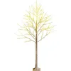 Image de Arbre Bouleau Lumineux Blanc Chaud 180cm COSTWAY avec 96 LED Lumières Base Plastique Décoration Intérieur pour Noël