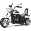 Image de COSTWAY Moto Électrique 6V pour Enfants Scooter avec 3 Roues Effet Sonore et Lumineux 3Km/h Max 3 Ans + Style de Chopper Blanc