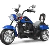 Image de COSTWAY Moto Électrique 6V pour Enfants Scooter avec 3 Roues Effet Sonore et Lumineux 3Km/h Max 3 Ans + Style de Chopper Bleu