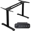 Image de COSTWAY BUREAU ASSIS DEBOUT ELECTRIQUE -2 Moteurs - Réglable en Hauteur (70-120 CM) et Largeur (109-151 cm) Moins de 50 dB Noir