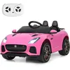 Image de Voiture Électrique Enfant Jaguar F-type SVR avec Télécommande Lumières LED / Lecteur MP3 Port USB Démarrage Progressif Rose