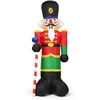 Image de GOPLUS 240CM Soldat Casse-Noisette Gonflable avec LumièresDécoration de Noël Gonflable pour l'Intérieur et l'Extérieur