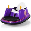 Image de GOPLUS Voiture Auto-Tamponneuse Électrique pour Enfants avec TélécommandeAuto Tournante avec Pare-chocsLampes à LEDViolet