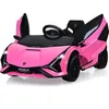 Image de GOPLUS Voiture Électrique 12V pour Enfant 37-95Mois avec 2 VitessesTélécommande 24 G Klaxon et Musique Démarrage Lent Rose