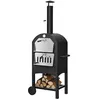 Image de GOPLUS Four à Pizza Jardin au Charbon de Bois avec Gril à Pizza Housse Imperméable Thermomètre Double et Cheminée pour l’Extérieur