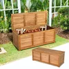 Image de GOPLUS Coffre de Jardin en Bois dAcacia 120x45x45CM-Charge 150KG/179L-Tige de Gaz à Levage