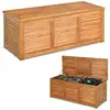 Image de Costway coffre de rangement en bois d’acacia pour jardin avec poignée en boucle pratique, 120x45x45cm