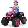 Image de Costway Quad Électrique 12v Pour Enfants 3-7 Ans, Avec Lumière, Musiques Et Histoires, 104x67x74cm, Rose