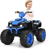 Image de Costway Quad Électrique 12v Pour Enfants 3-7 Ans, Avec Lumière, Musiques Et Histoires, 104x67x74cm, Bleu