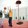 Image de COSTWAY Panier de Basket-ball sur Pied Enfant Hauteur Réglable 197-258cm Roues Mobile Filet en Nylon Base Lestable Système de