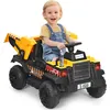 Image de Costway Voiture Electrique Camion Benne À Batterie 12v Pour Enfants Vitesse Max : 5 Km/h, Télécommande,fonction Sonores