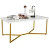 Image de Costway Table Basse Imprimée Marbre 107 X 60 X 45.5 Cm