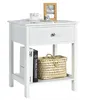 Image de COSTWAY Table de Chevet à 2 Niveaux Style Moderne Simple 48 x 40 x 58 CM Blanc