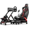 Image de Cockpit de simulation auto - GT Track - Noir - Réglable en hauteur - 138x120x55 cm - Confort optimal