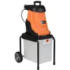 Image de Broyeur de Jardin Électrique 2800W COSTWAY Bac de Collecte de 50L Diamètre de Coupe 45 mm Roues Mulcheur Filaire à Bois Orange