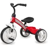 Image de Tricycle Elite junior en acier rouge/blanc/noir de QPlay - Siège et guidon réglables - Roues EVA solides