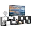 Image de GOPLUS Meuble TV Console 3 pièces pour téléviseurs jusquà 1651CMStyle ModerneConception à Combinaison LibreNoir