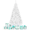 Image de GOPLUS Sapin de Noël Artificiel Blanc 240cm avec Pied en Métal