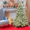 Image de GOPLUS 180CM Sapin de Noël Lumineux-928 Branches+250 LED Blanc Chaud-Réaliste avec Décoration de Neige-Feuilles en PVC