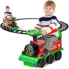Image de GOPLUS Train Porteur Électrique Enfants avec Musique/LumièreTrain Trotteur avec Voies en PPavec Stockage pour Enfants 2 Ans+Vert